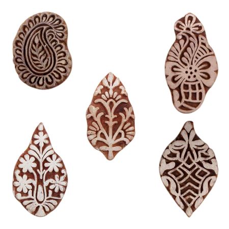 Set of 5 Piece New Mix Wooden Printing Blocks